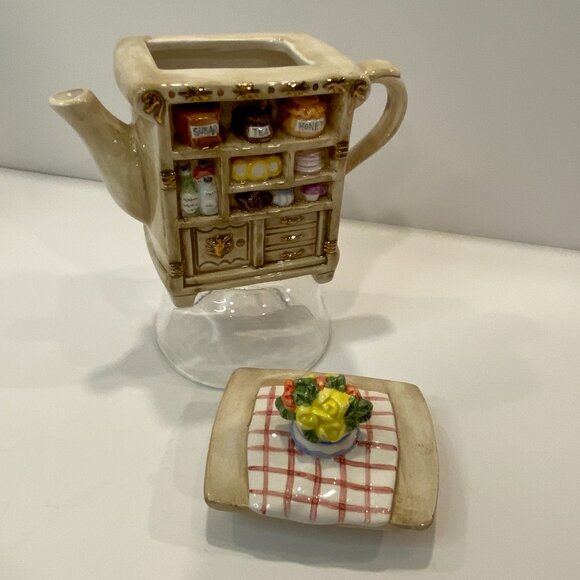 Ganz Cupboard Miniature Tea pot (5" H. X 6" L X 2.5"  W) - Picture 8 of 8